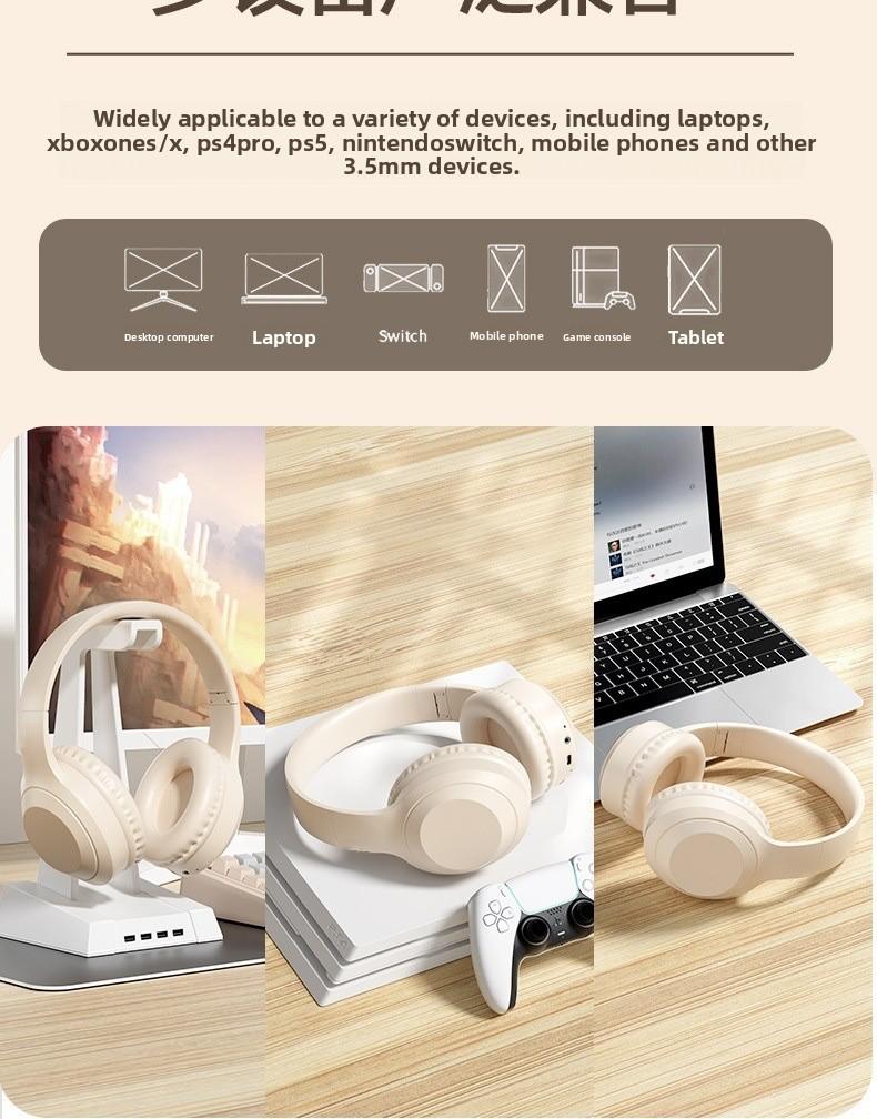 Wireless Bluetooth Headphones, New Wireless Gaming Noise-Canceling Headphones, Office & Leisure Headphones, Long Battery Life, High-Definition Sound.