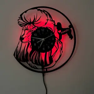 Poodle Shape Vinyl LED Wall Clock, Ideal for Living Room, Pet Room, Pet Shop Decor, Perfect for Dog Lovers, Cozy Home Style
