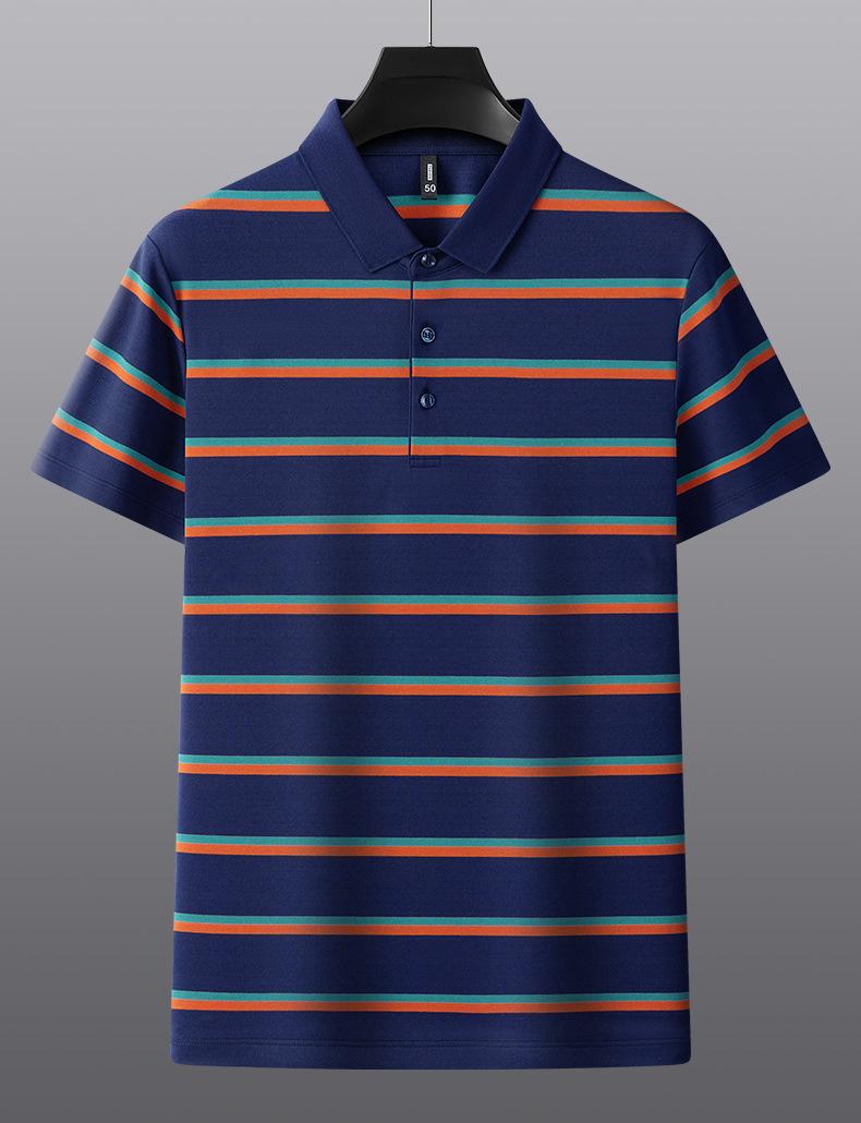 Slim-fit embroidered short-sleeve regular fit casual fashion men's middle-aged business polo shirt