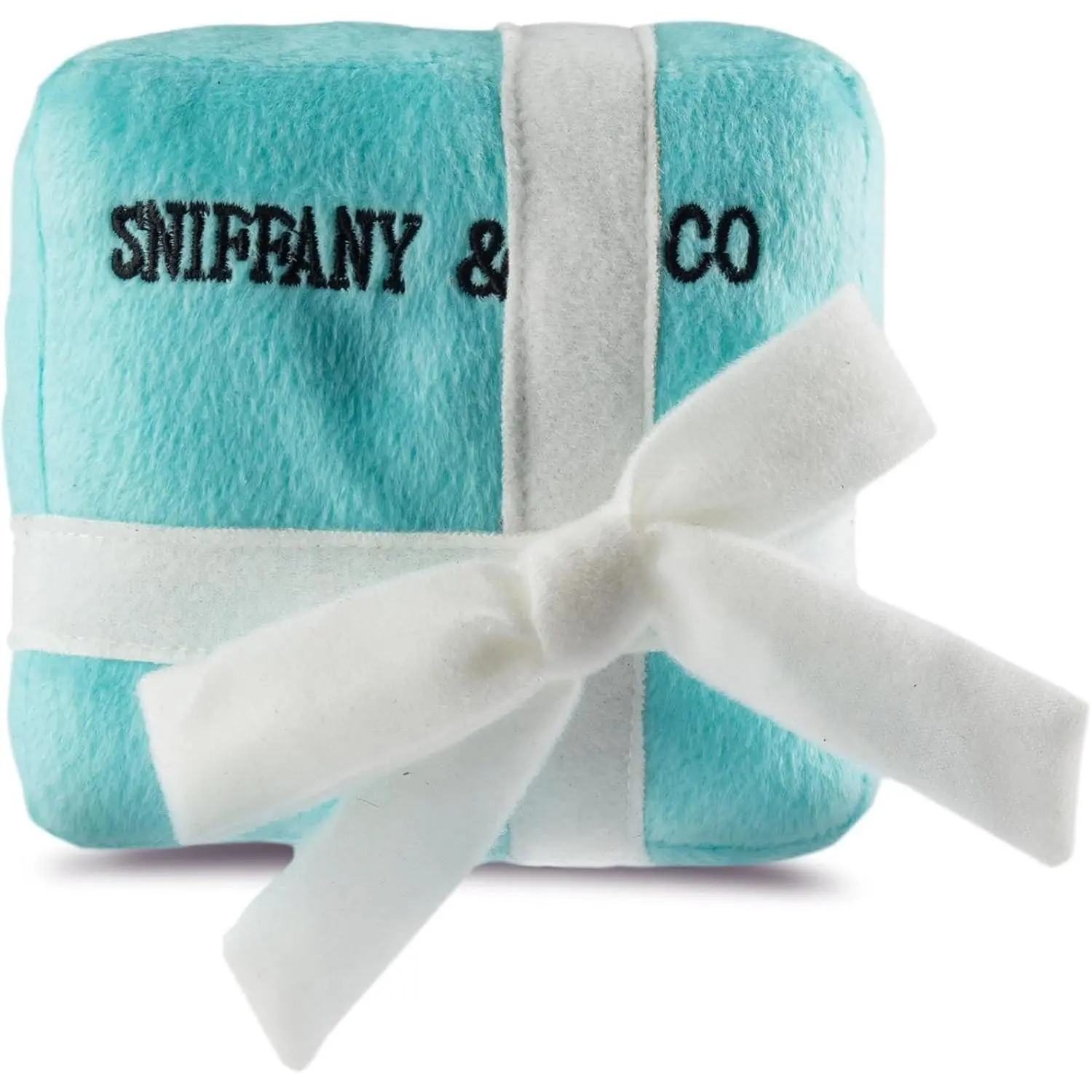 Sniffany & Co Large Plush   Box | Luxury-Inspired Parody Designer  Box with -in Squeaker, Soft Plush Interactive   – Thinking Outside The Box!