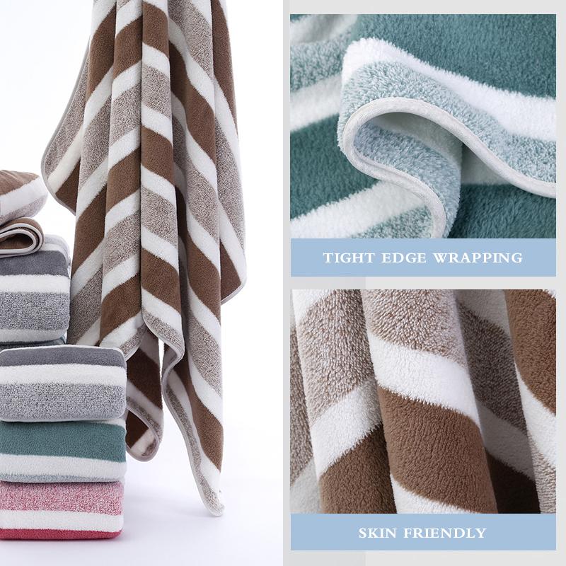 Striped Bath Towel Sets, Premium Bath Towels, 2/5/8/12 Pcs Washcloths Hand Towel and Bath Towels Soft Absorbent Microfiber Blanket Towel, Quick Drying Towel for Bathroom, Hotel, Salon, Spa, Gym, Home Goods