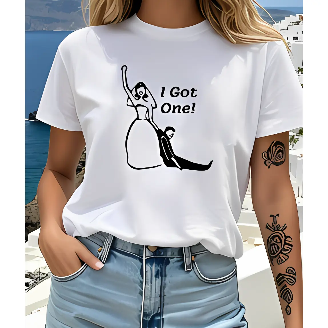 Funny Bride Dragging Groom Graphic Oversized Cotton T-Shirt, Wedding Fashion Outfit, Perfect Bachelorette Valentine Gift For Her, Ideal Present For Brides Friends Comfort Tee