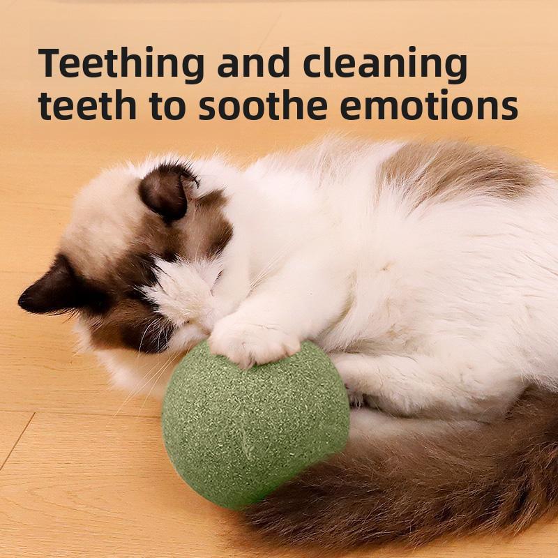 Catnip Ball & Silvervine Molar Toy for Cats, Cat Treat Lick Toy for Self-Play & Boredom Relief Catnip Ball Chew Toy, Lickable Cat Treat with Silvervine, Self-Play Boredom Relief for Cats