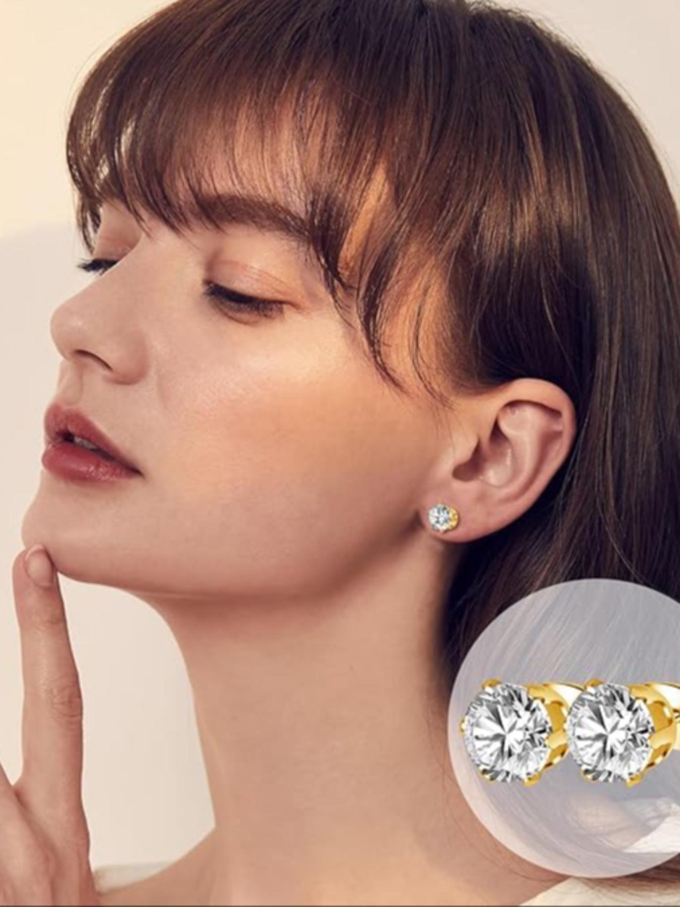 Geometric & Cross Design Earrings Set, Gifts for Girlfriend, Artificial Zircon Decor Ear Piercing Jewelry, Hypoallergenic Stainless Steel Cartilage Earrings for Women & Men, Body Jewelry for Birthday Gift, Fashionable Jewelry Accessories