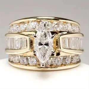 Elegant Shining  Ring – Perfect for Weddings Engagements Promises and Bridal Eternity Moments Ideal Gift for Anniversaries Valentine’s Day and Christmas Double Layered Ring