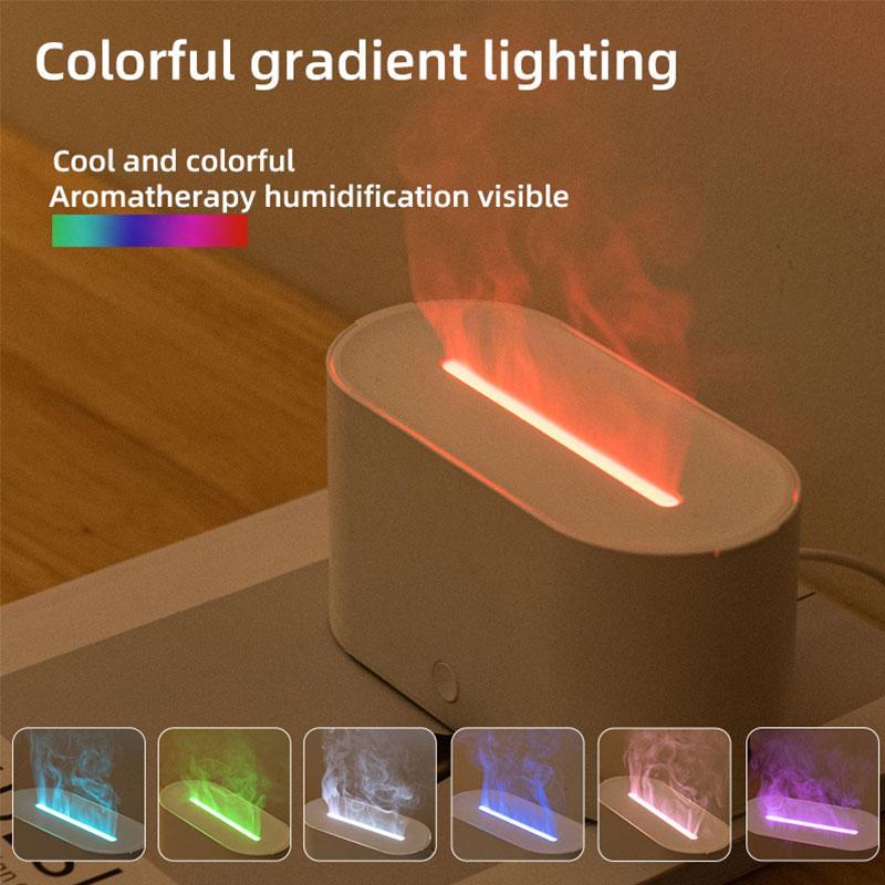 USB Powered Dual Function Aromatherapy Diffuser, Flame Design Air Humidifier with Timer & Auto Shut-Off Function, Home & Bedroom Humidifier, Usb Humidifier Machine