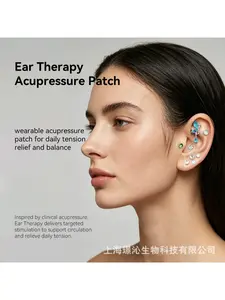 Ear Adhesive Patches for No Piercing, Fashionable Ear Jewelry, Acupressure Ear Stickers, Trendy Accessory for All Seasons