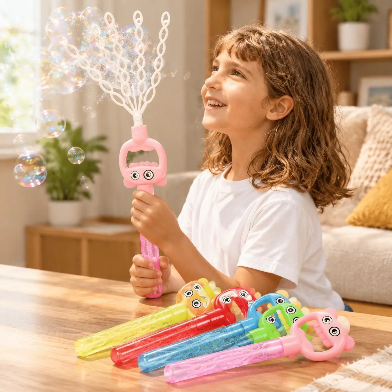 5-Claw Bubble Wand, Expanding Bubble Wand 4-Pack with 480ml SolutionGift