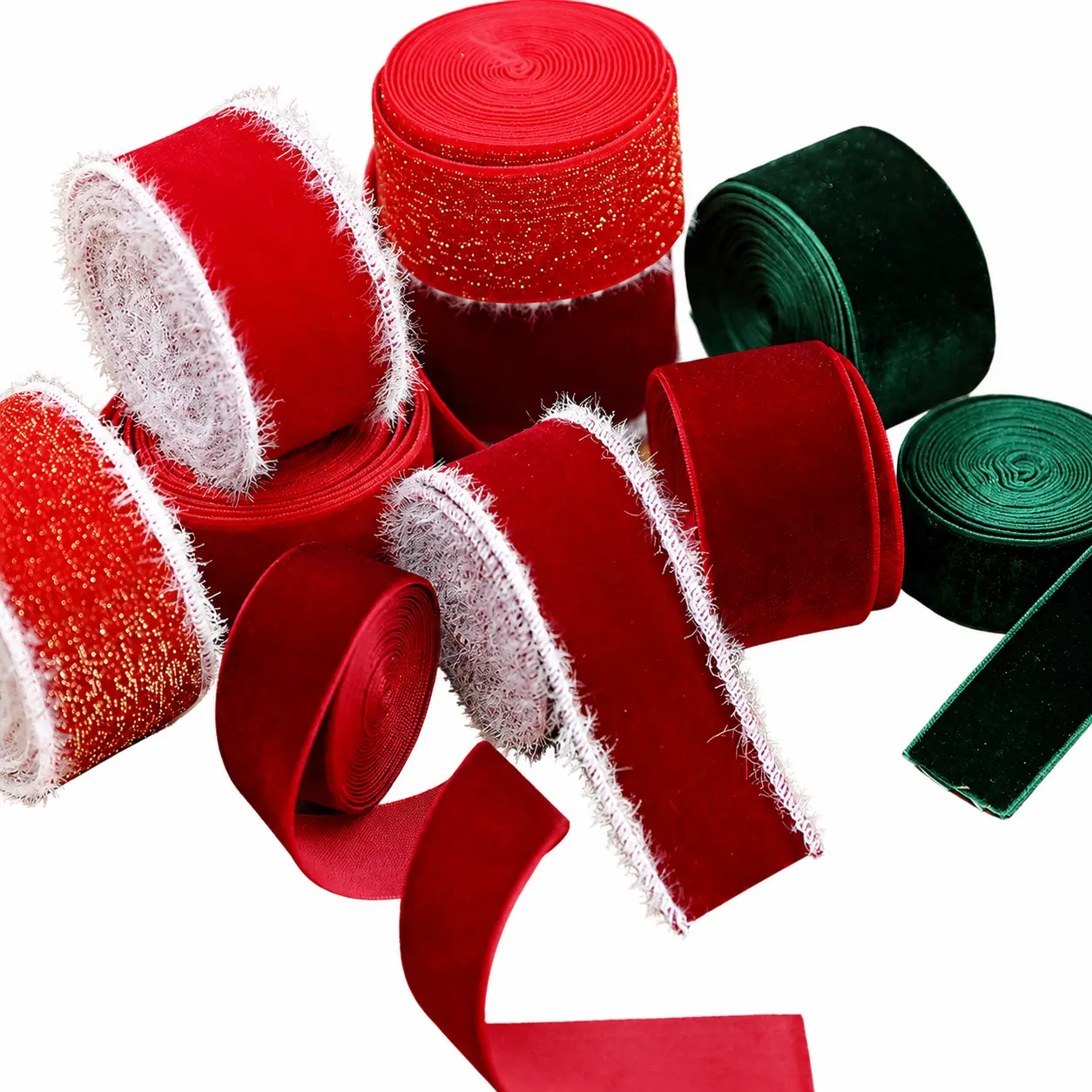 Premium Red Flannel Christmas Ribbon with White Locking Edge – Soft Woven Fabric Webbing for Handmade Gift Bows, Holiday Packaging, Craft Projects, and Festive Decor Supplies