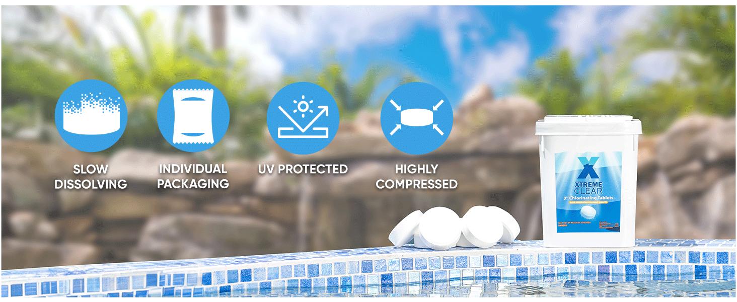 Complete 3" Chlorinating Tablets, 10 lb, Chlorine Tablets for Sanitizing Swimming Pools Chlorine, 10 Pounds