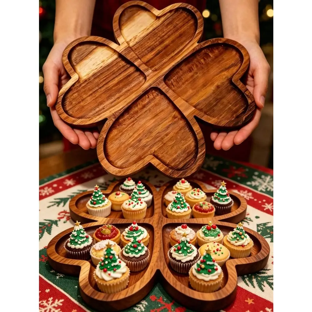 1pc Wooden Heart Tray, Minimalist Design, Decorative Serving Dish for Snacks, Desserts, Nuts, Fruits, Cake, Bread, Cheese, Breakfast, Chocolate, Tea Cup, Coffee Cup