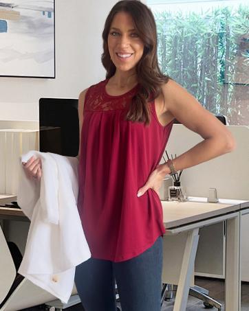 WIHOLL Summer Tank Tops for Women Loose Fit Pleated Tunics Scoop Neck Sleeveless Lace Tops Curved Hem Flowy SpringStatements