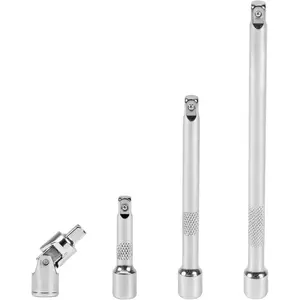 3/8 Inch Drive Extension Bar Set, Socket Extension Set Include 3, 6, and 10 Inch Extensions and 3/8 Inch Drive  Joint Sockets, 4 count Set