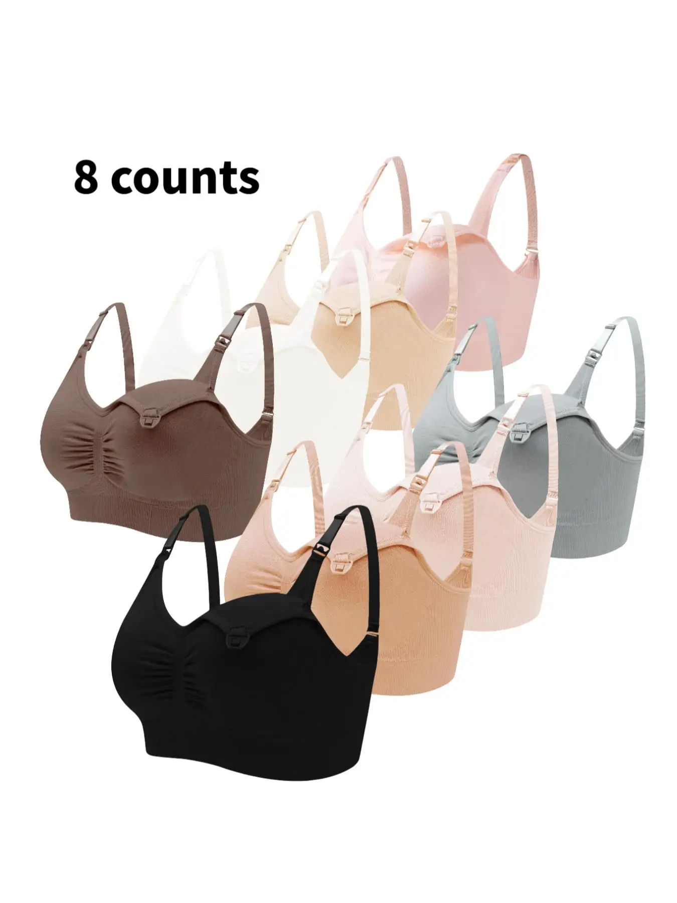 Solid Color Maternity Bra, Comfortable Breathable Maternity Bra, Multifunctional Fashionable Maternity Underwear for New Mom