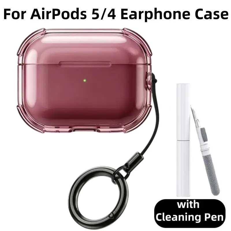 For Apple AirPods 5 2026 New Earphone Case, Transparent Silicone Airbag collision prevention Case, Shockproof Soft Tpu Shell, Universal Fit for AirPods 5/4