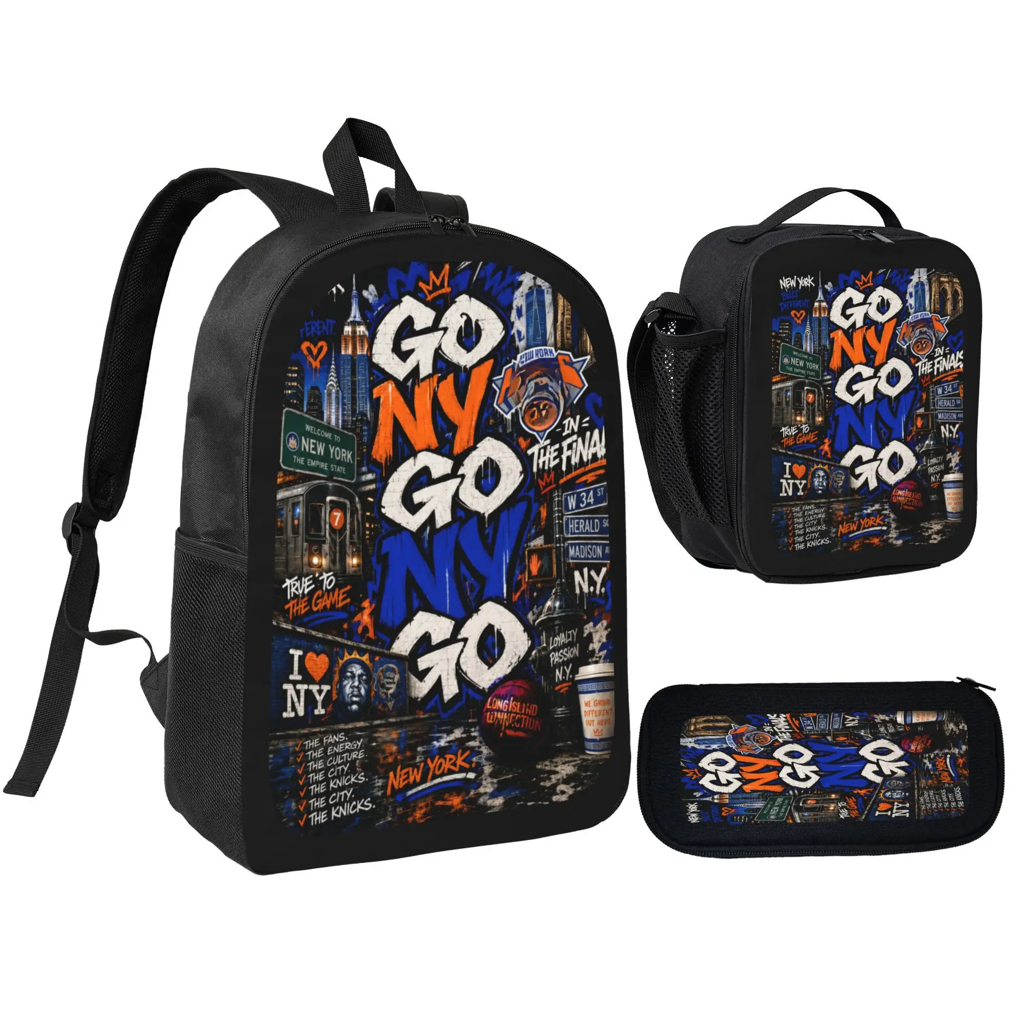 NYC Basketball Graffiti Backpack Urban Streetwear Casual Daypack Gift for Basketball Fans
