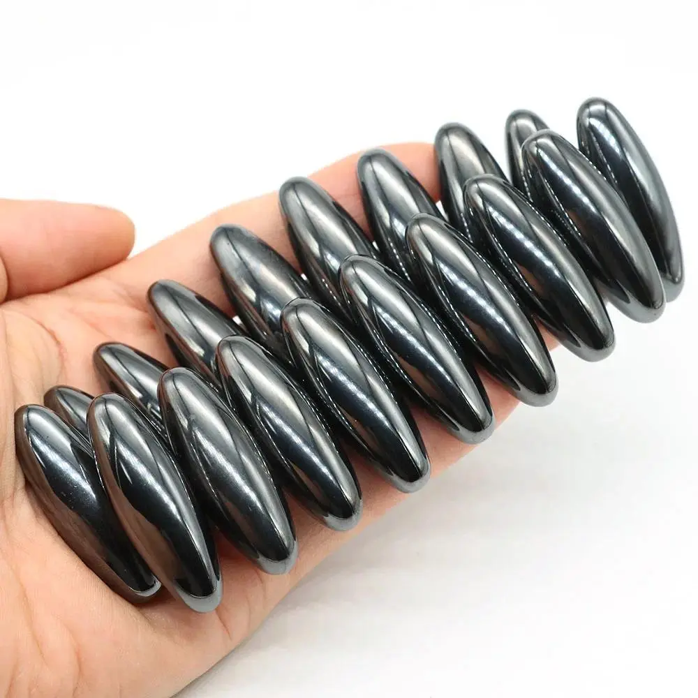 Unisex Natural Hematite Magnetic Rugby Ball Rolling Stone Board Game Toy - Nitrosamine-Free Oval Beads Energy Gems, Stress-Relieving Pressure Ball, Mucus Relief, Health Care, 12+ Years, Memory Training & Observation