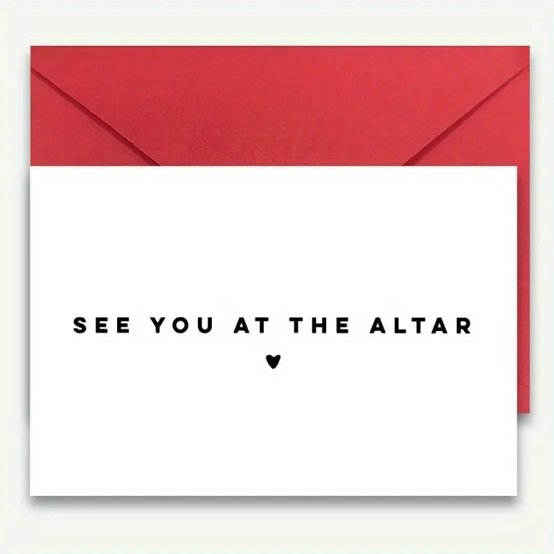 1pc Minimalist Wedding Card With Envelope See You At The Altar Romantic Greeting Card Engagement Gift For Bride Groom Husband Wife Couple Anniversary