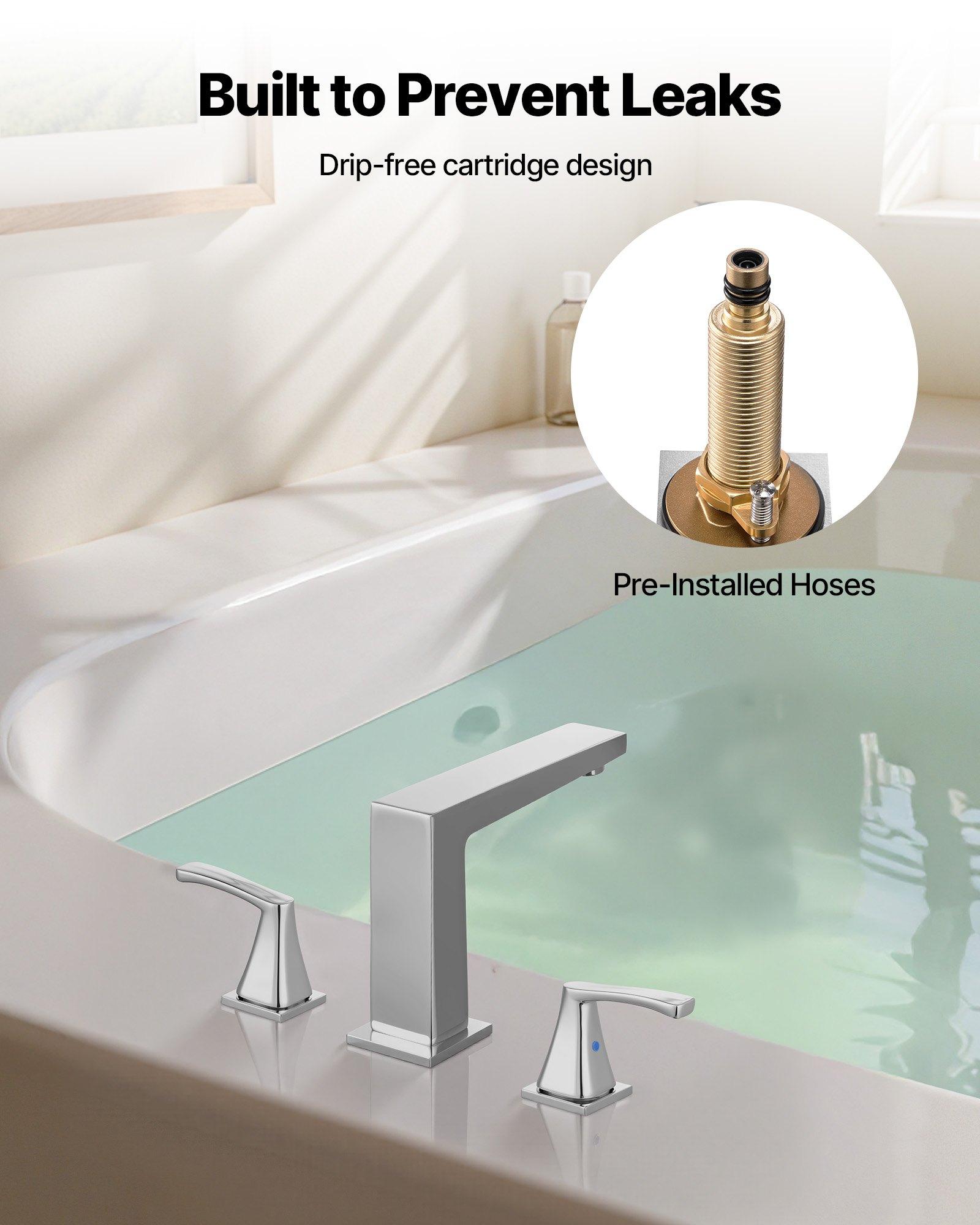 VEVOR Roman Tub Faucet, 3 Hole Waterfall Bathtub Faucet, Bath Tubs Faucets Set with 2 Handles, Roman Tub Faucets Deck Mount for Pet Washing, Baby Care, Adult Bathing, Silver, Right-Angle Tub Faucet VEVOR Roman Tub Faucet, 3 Hole Waterfall Bathtub Faucet, Bath Tubs Faucets Set with 2 Handles, Roman Tub Faucets Deck Mount for Pet Washing, Baby Care, Adult Bathing, Silver, Right-Angle Tub Faucet