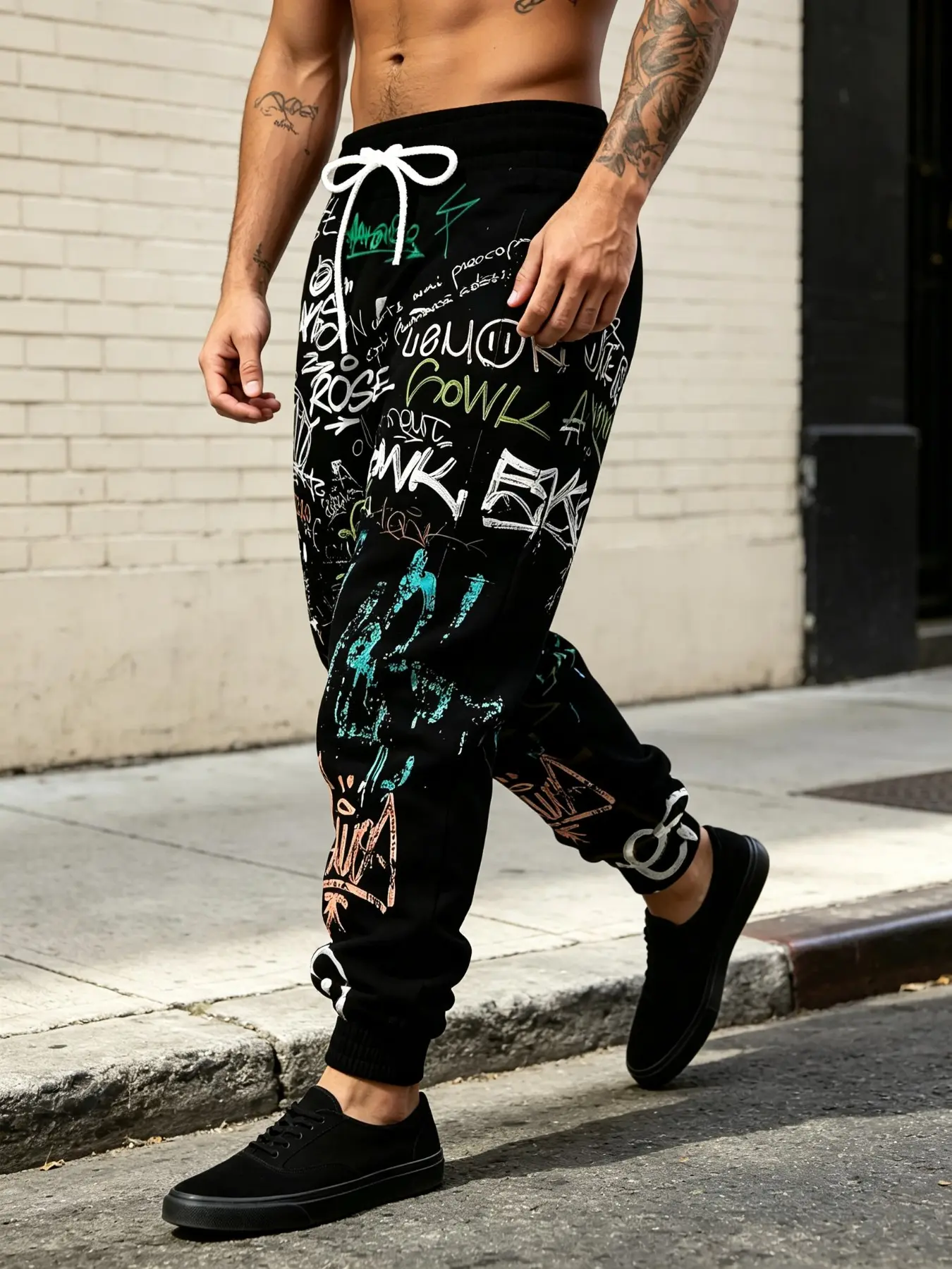 Men's Sweatpants, Boho Style, Loose-Fitting, All over Print, Spring & Fall, Streetwear, Casual Daily Wear, Drawstring Waist