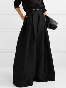 women's solid plicated high waist wide leg pants, modesty casual comfy pocket trousers for daily wear, ladies bottoms for all seasons, wide legged pants, loose palazzo pants