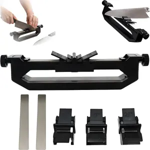 Angle-Guided Portable Handheld Knife Sharpener – Features 3-Tier Angle Tilting Guide & Dual-Sided Whetstone for Smooth Grit Shifts, manual knife sharpener suitable for various settings, including the kitchen and outdoors, Kitchenware