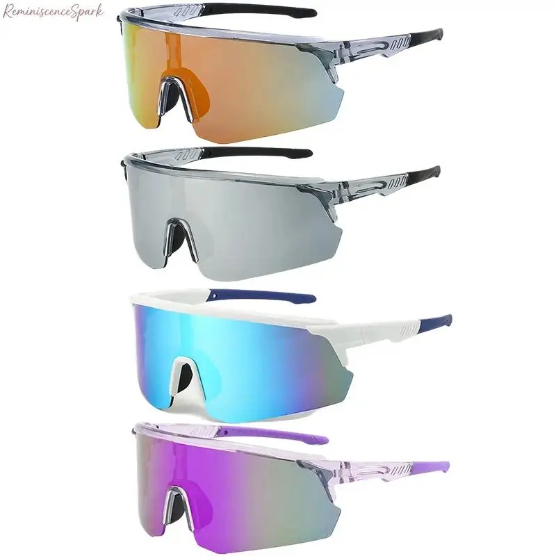 XUH 4-Pack Men Viral Oversized Wraparound Biker Sunglasses, Lightweight Windproof Frame UV400 Anti-Glare Protective Lenses, Trendy Street Sports Eyewear for Motorcycle Riding, Cycling, Driving & All Daily Outdoor Activities