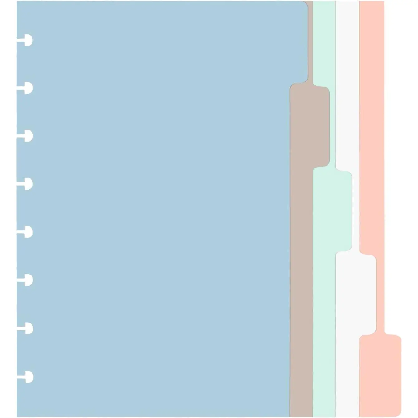 5 Tab 5.5 * 8.5inch Junior Size Disc Bound Dividers Notebook Discbound Planner Pocket Dividers Blank Index Divider for Discbound Notebooks Office Meeting College Notebook