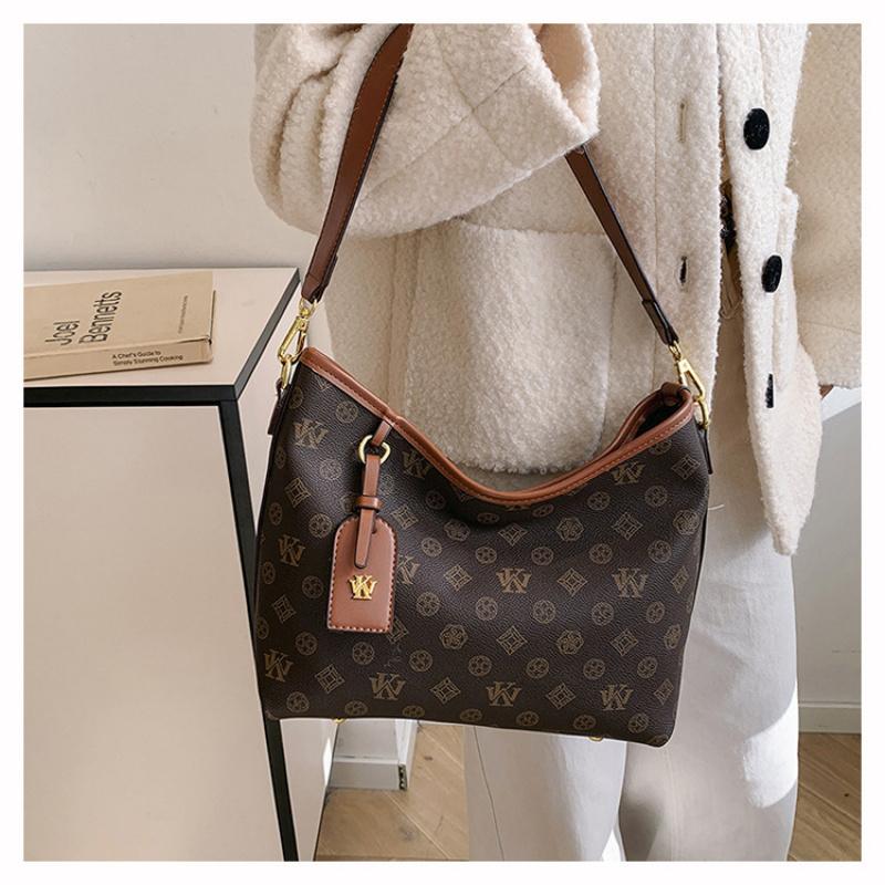 Mia Bag Shop High-end Fashion Large Capacity Tote Bag for Women 2025 New Vintage Print Commuter Shoulder Bag Crossbody Bag in PU Material for Daily Use 20 cm long, 20 cm wide, and 28 cm tall 20 cm long, 20 cm wide, and 28 cm tall