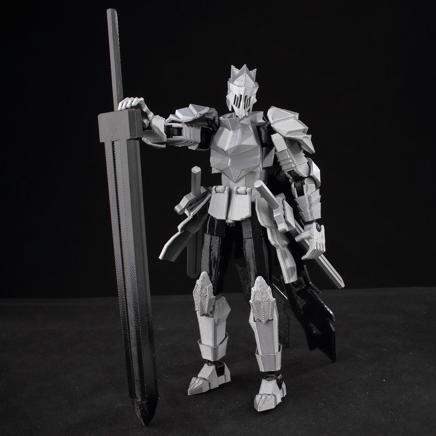 ​9L3D Lucky13 Silver Knight Robot Action Figure Dummy13 with Giant Sword T13 Multi-Jointed 3D Printed Collectible Toy Titan13​ popular