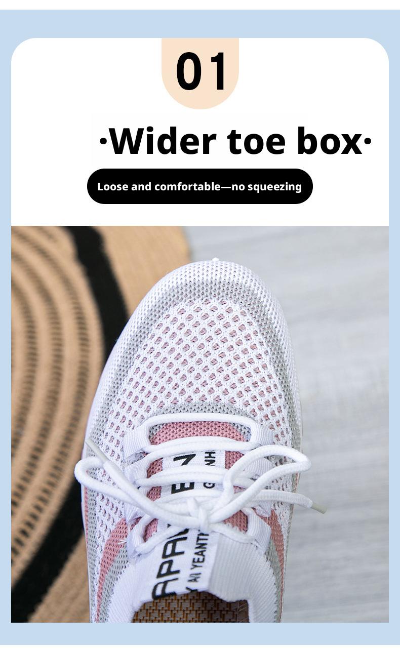New women's sneakers, fly-knit mesh shoes, low-cut lightweight casual shoes, comfortable and versatile single shoes