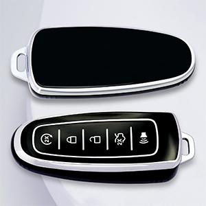 for Ford Key Fob Cover with Keychain,Key Fob Cover Case Shell Compatible with Ford C-Max Edge Escape Expedition Explorer Flex Focus Taurus Lincoln MKS MKT MKX Smart Remote Key (Black)