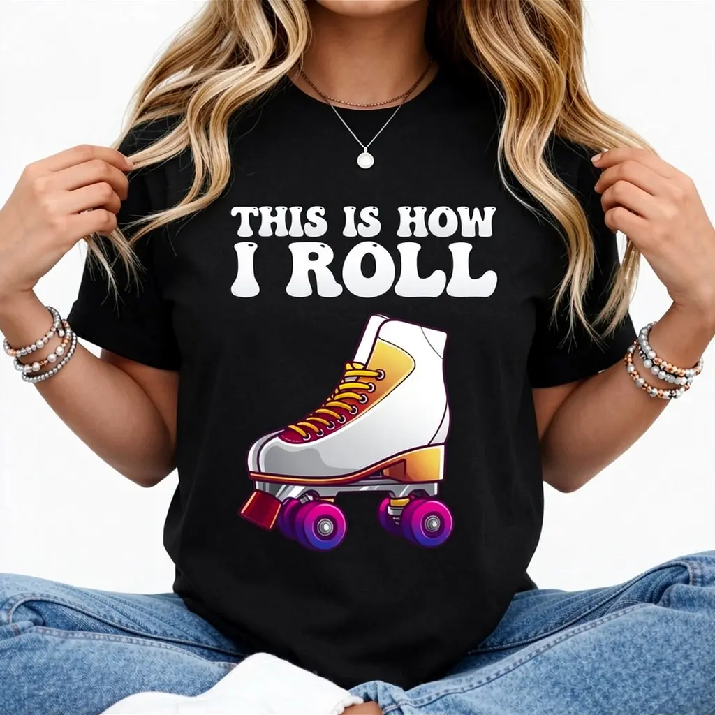 Cool Roller Skate For Men Women Speed Skating Inline Skate Summer Casual Shortsleeve Cotton T-Shirt