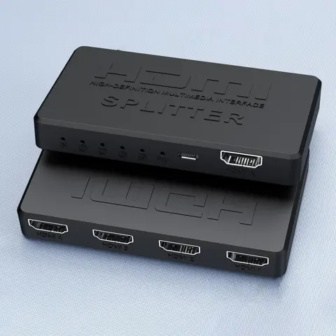 HD Mini HDMI Splitter One-To-Four, High-Definition Video Distributor, Compact Design, Portable Design, Ideal for Home Theater & Office Use