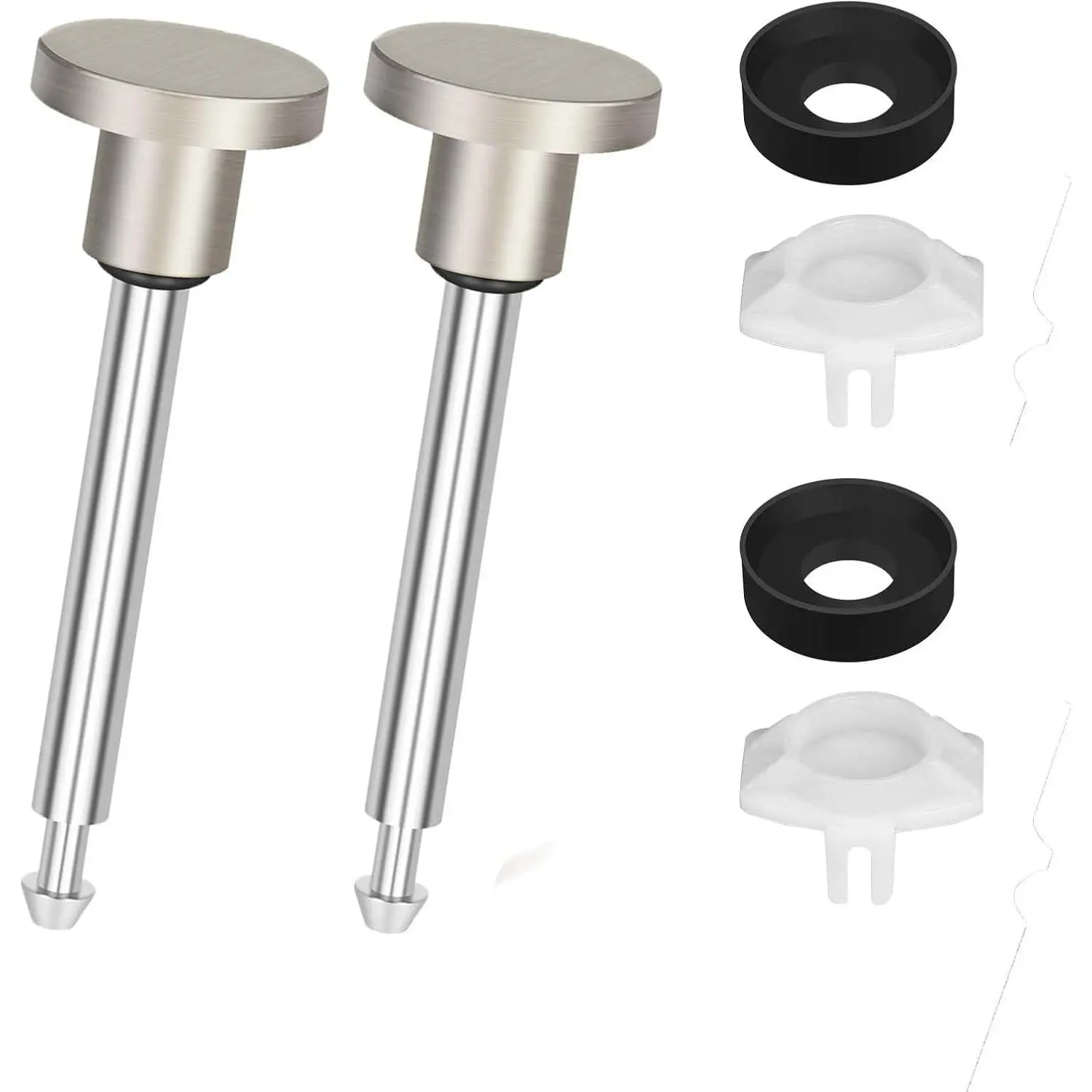 2 Set Tub Spout Diverter Repair Kit, Bathroom Shower Bathtub Leaky Faucet Repair Replacement Parts, Includes 2 Diverter Valve Stems, 2 Gates Seals and 2 Cup (Brushed Nickel)