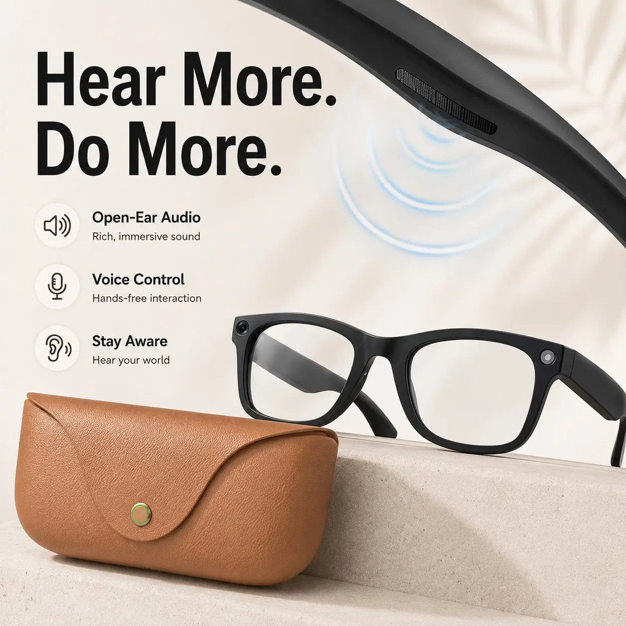 2026 Multi-Scenario Smart Wearable Eyewear, HD Video Recording Sunglasses, AI Real-Time Translator, Bluetooth Call Voice Assistant Touch Control