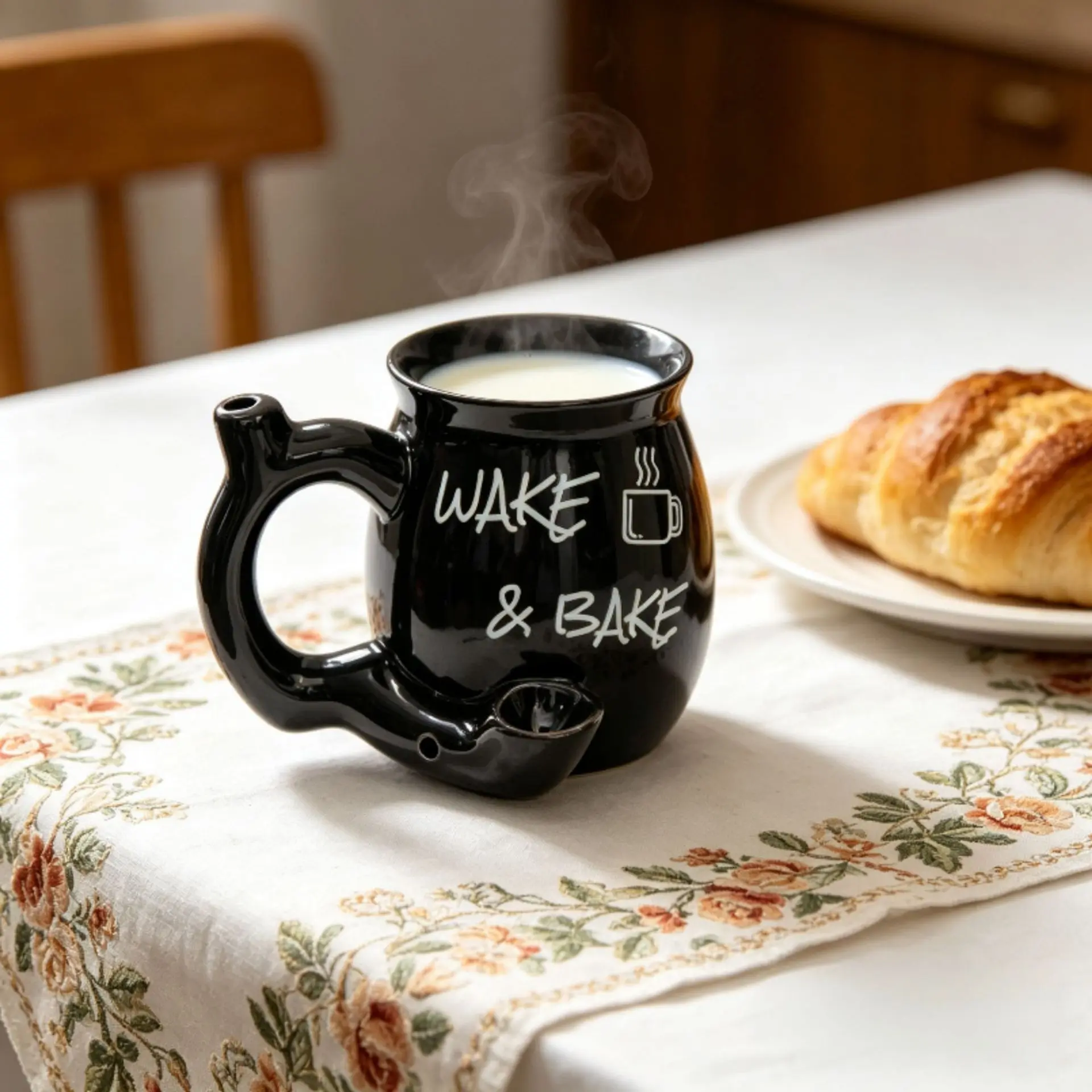 Wake Up and Bake Coffee Mug, Novel Ceramic Cup, Father's Day Gift, Water Glass, Festive Gift Idea, Unique Beverage Container
