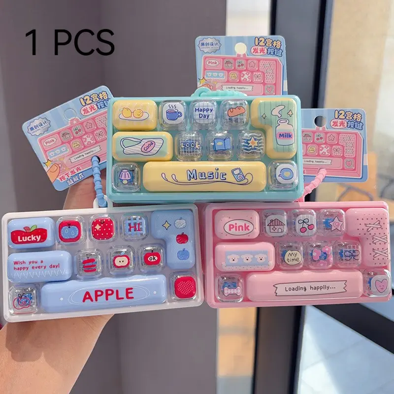 12-Cell Keyboard Keychain, Bag Charm, Mood Booster, Fun Keyboard Press Keychain, Cool Keychains, Perfect Accessory for Bags and Purses