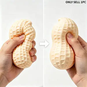 Cream Peanut Stress Ball Fast Rebound Crunchy ASMR Squishy Sensory Play Fidget Toy Sensory Stress Relief Desk Toy for Kids Adults