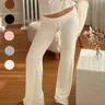 Women's Solid Drawstring Foldover Waist Straight Leg Pants, Pants for Women, Fashion Casual Style Drop Waist Trousers For Daily Outdoor Wear, Women's Bottoms #GLOBAL PICKS