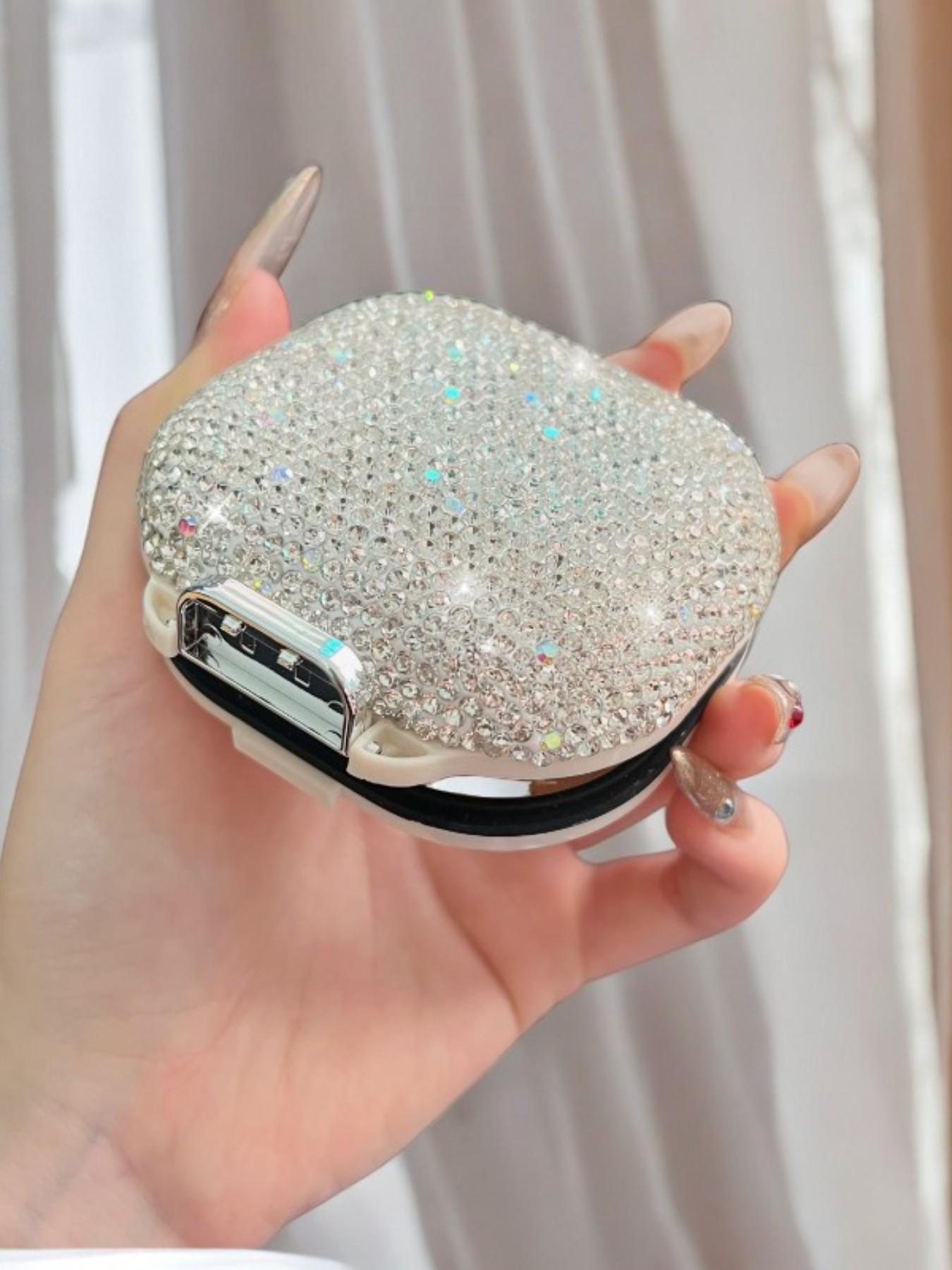 Luxury Diamond-Encrusted Portable Medicine Box, Week Travel Pill Organizer, Waterproof Mini Shell Storage Case, Starry Seven Days Secret Chamber