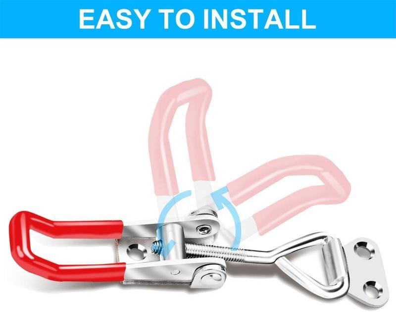 6 Pack Toggle Latch Clamp 4001, Adjustable Latch, Smoker Clamps Heavy Duty Latches, 330Lbs Holding Capacity Pull for Lid Jig, Tool Box Case.