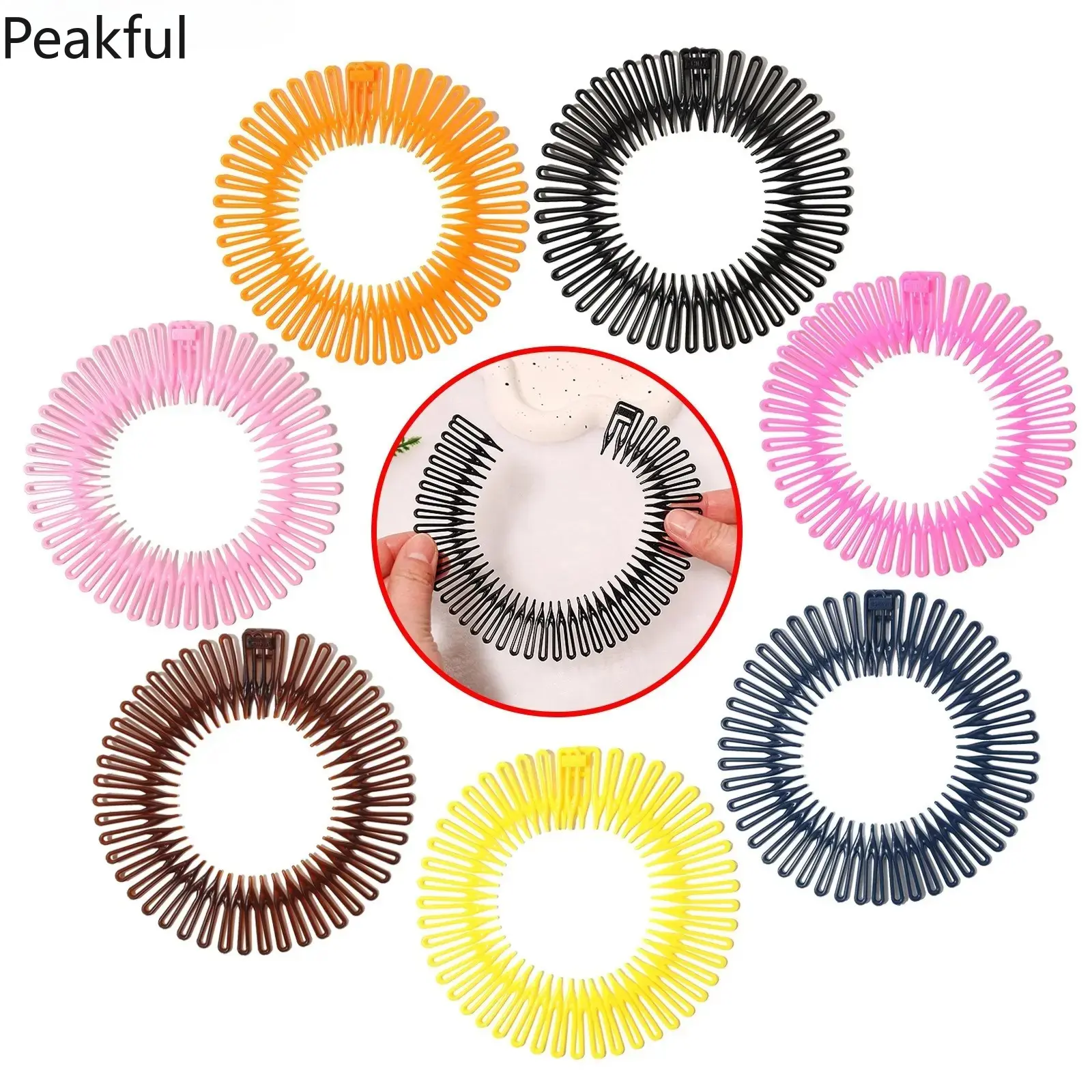 Plastic Spring Headband for Sports & Outdoor, Lightweight Sweat-Wicking Hair Hoop with Stretchy Flexible Fit, Non-Slip Comfortable Band for Chic Athleisure & Active Lifestyles