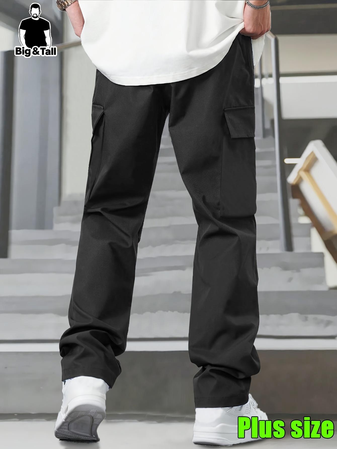 Men's Big & Tall Loose Cargo Pants, Elastic Drawstring Waist Multi-Pocket Plus Size Trousers, Breathable Casual Streetwear, Hiking Gym Outdoor Tactical Pants with Deep Phone Pockets, Extended Inseam Big Bigs Relaxed Fit Daily Wear Sweat Trousers Men's Big & Tall Loose Cargo Pants, Elastic Drawstring Waist Multi-Pocket Plus Size Trousers, Breathable Casual Streetwear, Hiking Gym Outdoor Tactical Pants with Deep Phone Pockets, Extended Inseam Big Bigs Relaxed Fit Daily Wear Sweat Trousers