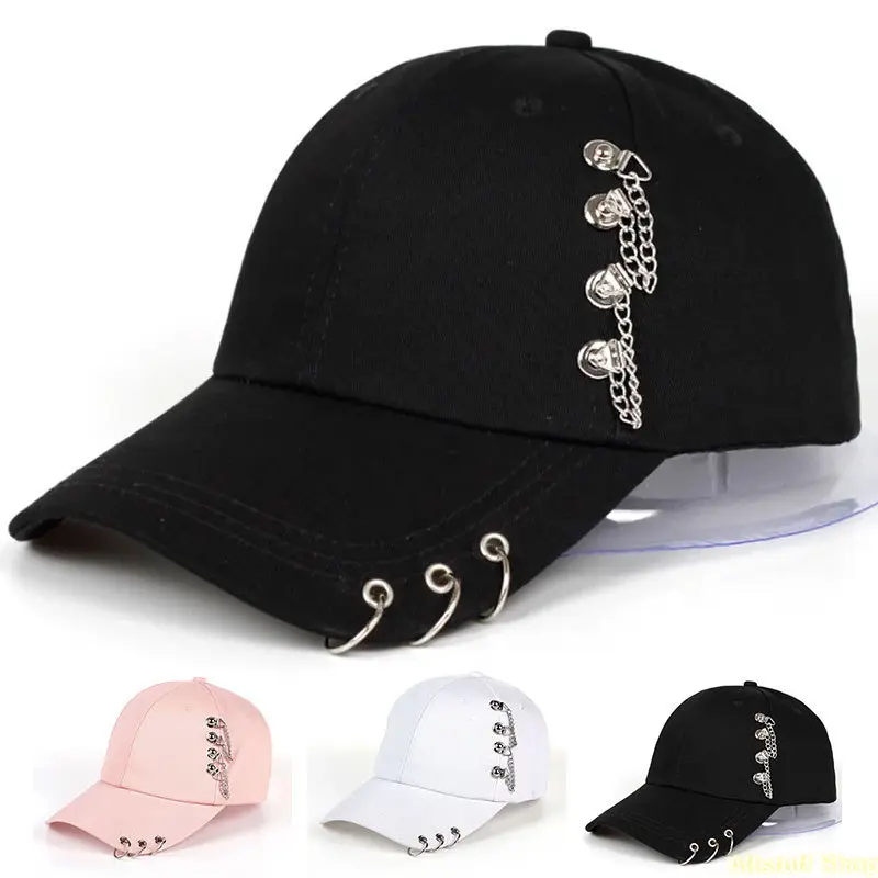 Unisex Solid Color Acrylic Classic Hip-Hop Baseball Cap - Rivets & Side Rings, Snapback, Adjustable Outdoor Casual Cap, Hats for Women, All-Season Fit, Hats Snapback