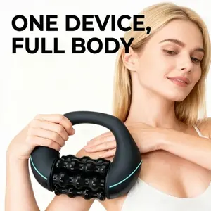 Handheld Electric Muscle Massage Roller, 3-Speed Ergonomic Fascia Relaxer, Home Fitness Neck Shoulder Leg Massager, Relief Aid, Shoulder Neck Massager