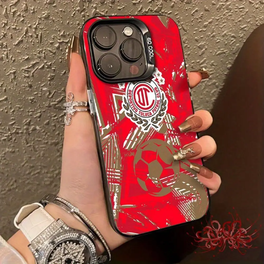 Toluca FC Soccer Design Phone Case TPU Silicone Shock Drop Protection Cover Fit for iPhone 17 16 15 14 Pro Max 13 12 11 Plus Smooth Good Hand Feel Perfect Gift for Family Friends Loved Ones