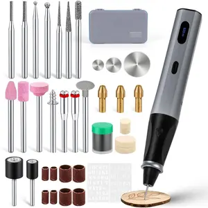 Engraving Pen for  Materials - Cordless Engraving Pen for Metal, , Glass & Plastic, Electric Engraver Tool with Variety Bits - USB Rechargeable & Max 28000RPM Adjustable 5 Speed
