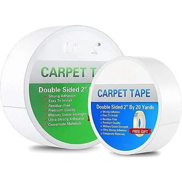 2-Sided Carpet Tape, Removable Multi-Purpose Heavy Duty, for Hardwood & Outdoor Rugs, 2" x20/30YD