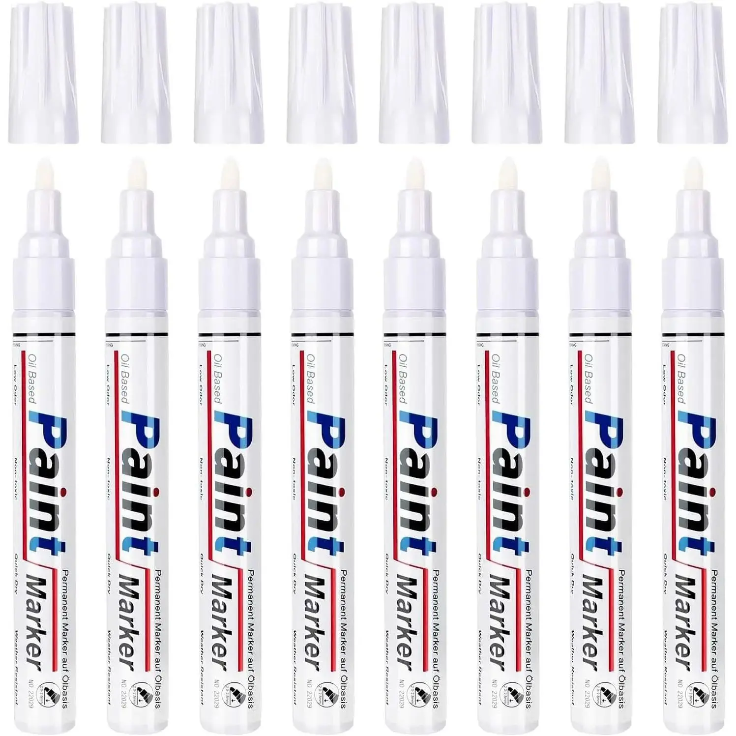 Pen Permanent Marker 8 Pack White Markers, 2-3mm Tip, High Coverage, Fade Resistant for Tire, Metal, Rock, Plastic, Fabric Ideal for Engineers